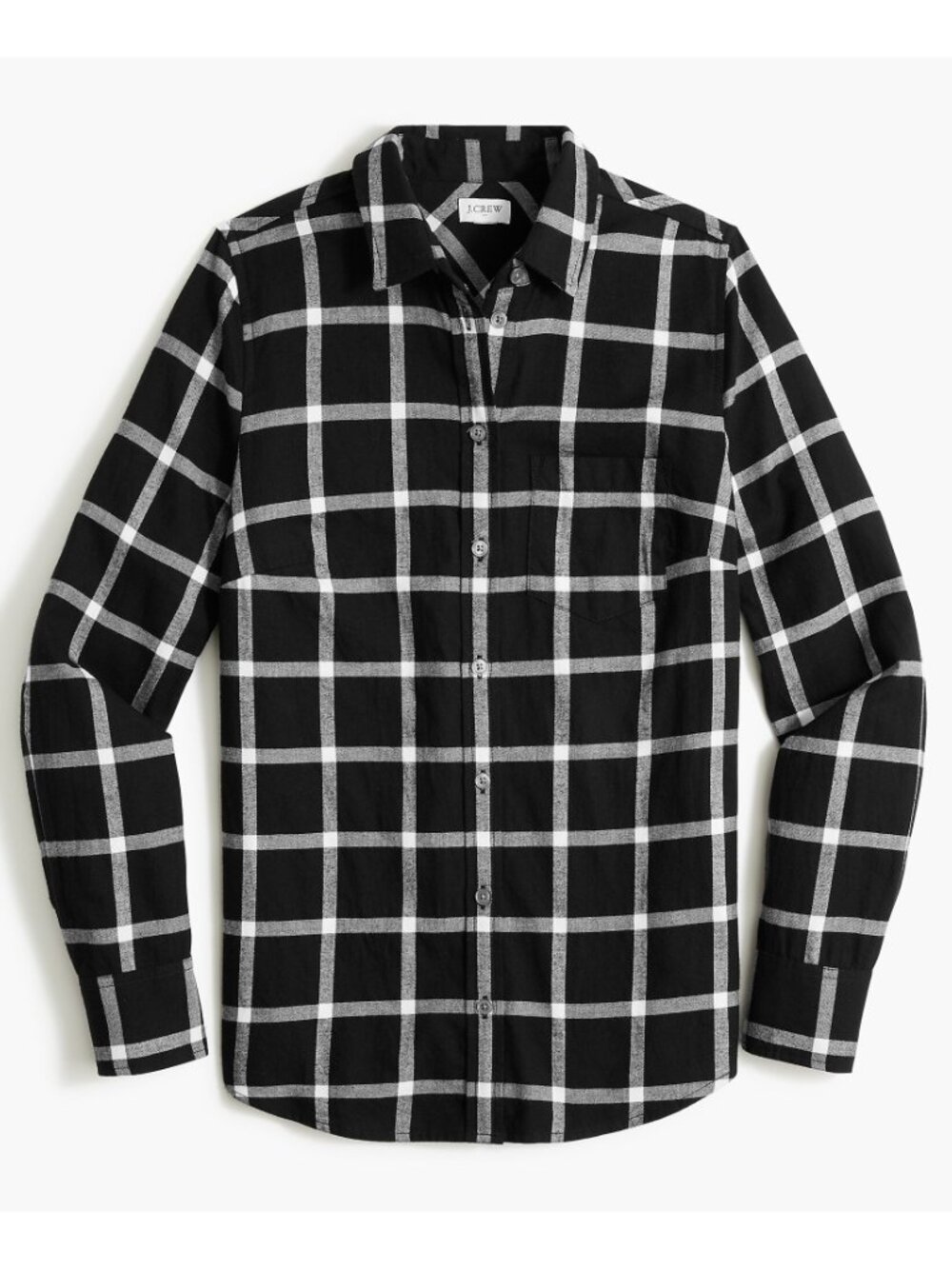 J.CREW FACTORY Women's Flannel Shirt Size XS In Black Ivory